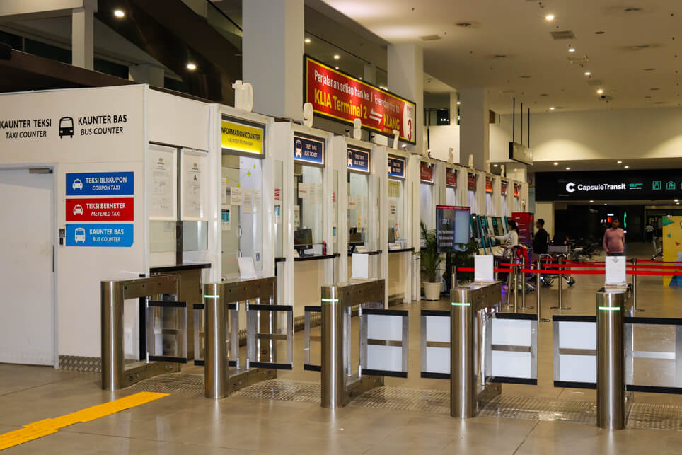 Bus ticket booking counters at KLIA Terminal 2 Bus ticket booking counters at KLIA Terminal 2